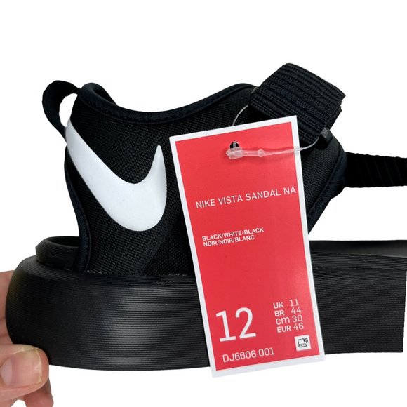 Nike Mens Vista Casual Sandals Size 12 Black White Lightweight & Comfortable - Picture 6 of 14